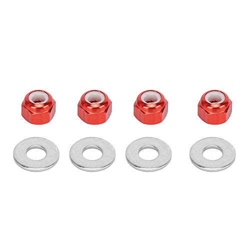 RC Car Wheel Nut, 4 stuks 3mm RC Off-road Voertuig Wiel Hex Lock Nut Fit Band Nut Upgrade Accessoire voor 1/14 144001 RC Car (Red A949-49R) Auto Accessoires