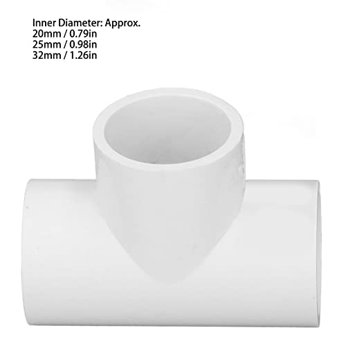 PVC Pipe Connectors, Pijp Schroef Connector, 12 Pieces, White, Three-Way Pipe Schroef Connection 20mm, 25mm, 32mm, Caps, Fittings voor Installatie Waterpijp en Waterdistributie, 12 Pieces, Standaard 3