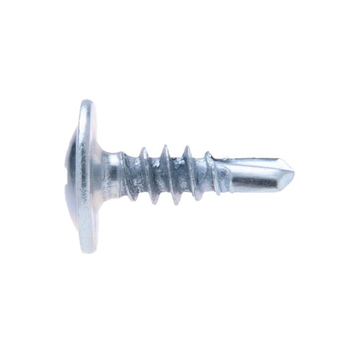 4.2mm X 13mm Flange Head Phillips Zelfboren Schroeven, Modified Truss Head Gegalvaniseerde stalen schroeven, Fine Thread, Pan Head Pozi Schroeven voor plaatstaal, Plasterboard en hout (50 st.) 5