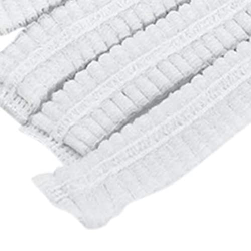 100 stuks wegwerppet, Non-woven stof haarnet voor Salon, Fabriek, Dubbele Rubber Band, Grote Ruimte, Stofdicht (Wit) 3