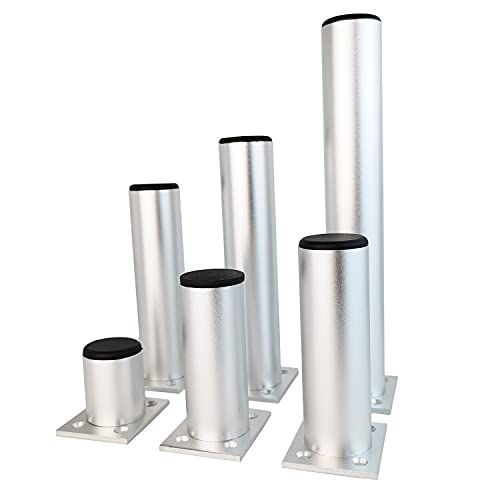 4 stuks 150mm Aluminium Legering Meubilair Benen, Ronde Meubilair Benen, Vangsten Ondersteuning Benen voor Meubilair Bank Tafelstoel Keuken Zilver