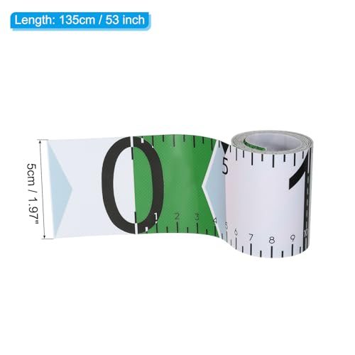 130 cm Lijmlijn Vissen Tape Meetlint Waterdicht voor Vissen, Boot, Kayak, Werkbank, Groen