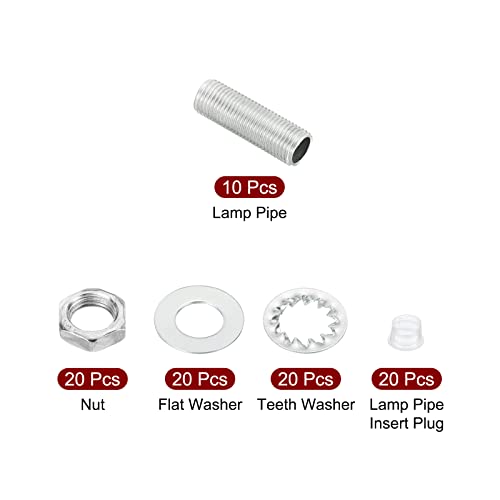 M10 draad 1.18 Inch Lamp Kabel Kit met slot Noten Wasmachines Assortiment Hardware voor Chandelier Plafond licht DIY Gegalvaniseerd 3