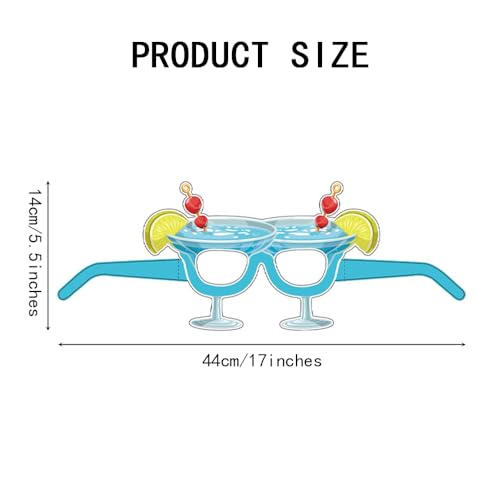 Hawaiian Party Glazen, 24 stuks, Paper Party Glazen, Paper Glazen voor Strand, Zwembad, Party, Tropical Dress Up, Glazen Frame, Zomer, Grappig Hawaiian Glazen Decoraties voor