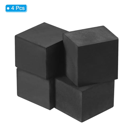 Plant Pot Benen 5x6x5cm, 4st Onzichtbare Rubberen Raiser Vierkant voor Buiten Tuin Patio Patio Planters Zwart 3