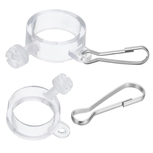 2 st. Flagpole Ring Clip met Vaste Hook Anti-wrap Plastic Flagpole Montage Ringen voor Vlag, Transparant