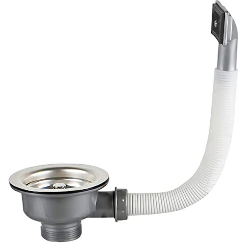 Keukenspoelbak 114 mm 11⁄2 inch zeefmachine met drainer en Rectángulo te vol, roestvrijstalen gootsteen zeef