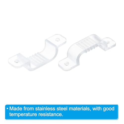 100 stuks LED Strip clips Montage haken met clips en schroeven voor 15mm-17mm Neon RGB lichtkabel Transparant 4