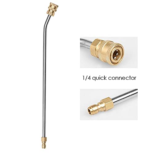 Druk Wasmachine voor Goot Rods, 35 cm, Roestvrij staal, Gebogen verlenging Rod Lance, Druk Wasmachine Goot Reiniging Rod (1/4 Inch Quick Connect Release)