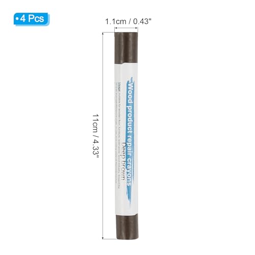Meubel Reparatie krijtjes, 4 stuks Wax Wood Filler Sticks Houten Waskrijtjes voor Krabbel houten vloer gaten Tafels, Donker Bruin