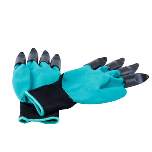 1 paar tuinhandschoenen voor het planten, wieden en graven, kunststof groen, 13 x 25 cm, waterdicht, doornbestendig, slipvast, duurzaam, comfortabel en passend 4