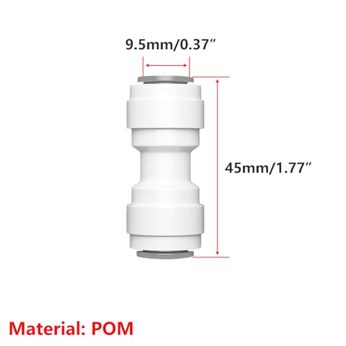 2Pcs 3/8" Tube Connect, 3/8" Pushfit Straight Connector, 3/8" Elbow Connector, voor RO Reverse Osmose Systems, Drinkfonteinen 3