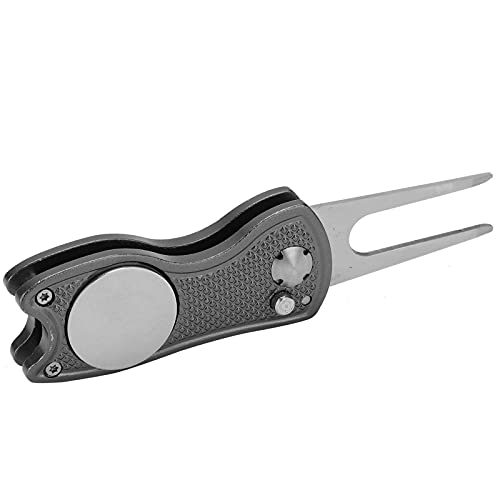 Roestvrij staal Golf Pitchfork Opvouwbare Golf Pitchfork Tool Switchblade Tool Pitchfork Reparatiegereedschap voor mannen Vrouwen Golfer 3