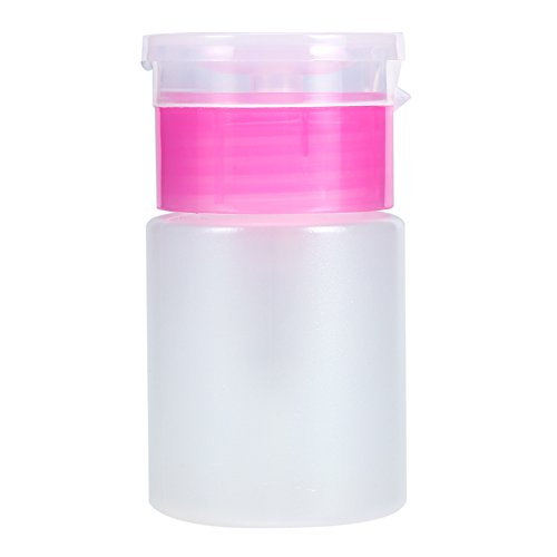 60ML Pump Dispenser, Nagel Poolse Verwijderaar voor Nagel Poolse, Alcohol, Liquid Cleaner, Lege Plastic Fles (Roze)
