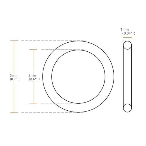 180Stuks Nitril Rubber O-ringen, 5mm Buitendiameter 3mm Binnendiameter 1mm Breedte Metrische Afdichting Ring, Rubber Ringen O-ringen Spacers voor Faucet Loodgieter Auto Reparatie
