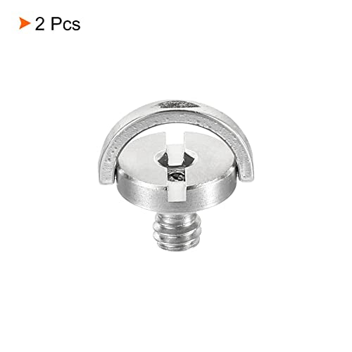 1/4-20 Thread 12mm Lengte D-Ring Roestvrij stalen camera Montage Schroeven, 2 Pack D As Quick Release Plate Schroef voor Camera Tripod/Monopod, Zilver 3