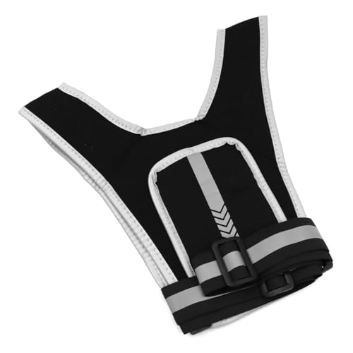 Sea Running Vest telefoon houder, Reflective Running Vest telefoon houder, met 2 schouder zakken & voor-en achterzak voor mannen vrouwen fietsen (zwart) 3