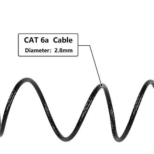Cat6a Ethernet Kabel 360° Rechterhoek naar rechterhoek Hoge snelheid 10Gbps LAN Kabel voor Routers, Modem, PC, Schakelaars, Hub, Laptop (0,5m) 3