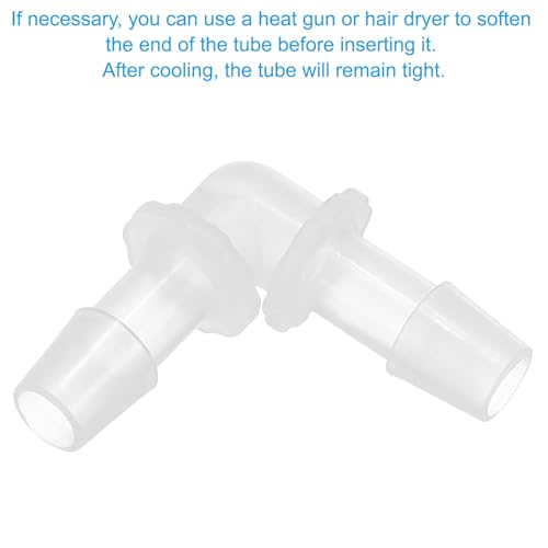 3/8" Plastic slang Barb 90 Degree Elbow, 10 Pack L-Barb Fittings 2-Way Equal Barbed Joint Connector Splicer Mender slang Adapter Unie Adapter voor Aquarium brandstofgas vloeibaar 4