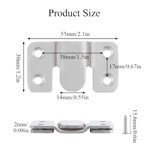 Pak van 10 bevestigingshaakjes, zware roestvrij staal inbouw haakmeubels Connector Muur Mounted Interlocking Z Clip Hook Interlocking Hooks voor foto's, spiegelframes (Zilver)