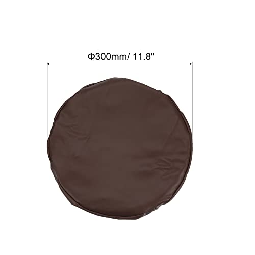 Ronde Bar Stool Cover PU leer afwasbaar Elastische Stool Pillowcase voor Diameter 12-14 Inch Stoel Koffie Bruin