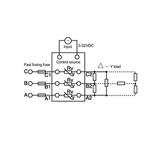 Drie fase Solid State Relay SSR-3/032-4810A DC Control Exchange (DC-AC) 480V Industriële voeding