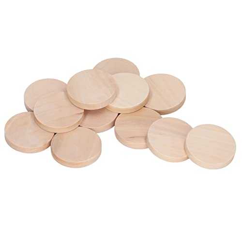 50st 1,2 inch rond hout 50st 1,2 inch ronde houten munten, kleine houten cirkels munten, ronde houten penningen kleine lege houten uitsparingen cirkels chip voor