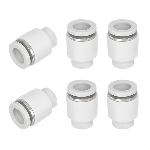6 st Slang Quick Mount Cap, 8mm (1/3 inch) Tube OD Plastic Tube Pneumatische Cap Druk op Quick Cap Plug Fitting Accessoires voor Pneumatische Systeem Pijpaansluiting, Wit