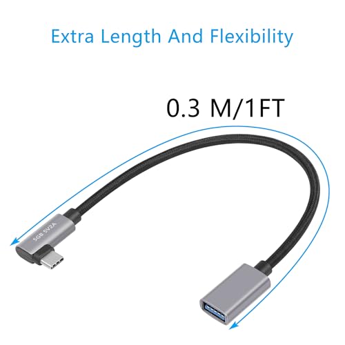 USB C naar USB 3.0 Adapter, Type C Man naar USB Bus OTG Adapter Kabel USB C naar USB Een Adapter Charger (USB C Elbow) 5