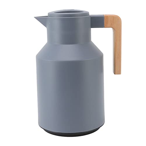 1L Koffie-isolerende pot, koffie Thermische Decanter met deksel en houten handvat, dubbele wand vacuüm warmte opslag thermische koffie Decanter (3#)