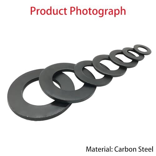 20 stuks platte ringen, M4 x 16mm Body Washers, Carbon Steel Ronde Afdichtingsringen, voor draadbeugel, schroeven en bouten, zwart 5