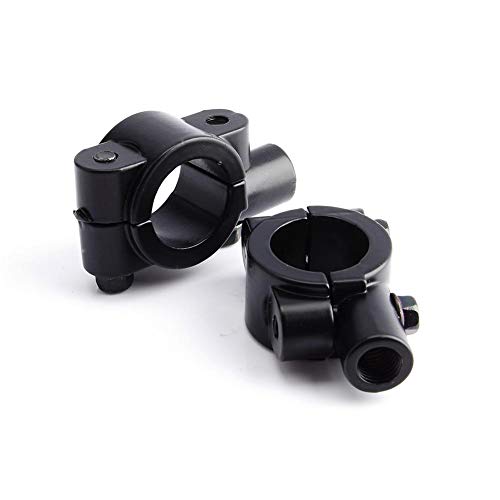 2Scs Universal Fit 10mm Handlebar Mirror Mount Clamps Zwart Aluminium 7/8" Motorklem voor Motorfiets Dirt Bike ATV Motorclip