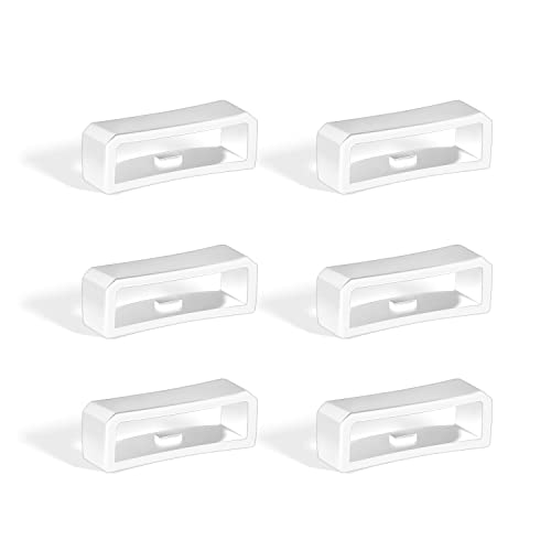 6 st Watchband houder lus 20mm, Siliconen horlogeband houder vervanging horloge bevestigingsringen voor Smartwatch Band polsband (Wit), 20 mm, Siliconen