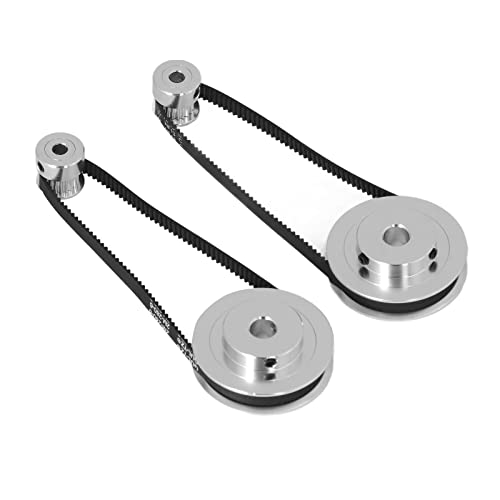 Timing Pulley Set, Timing Pulley Set 20 Teeth 60 Teeth Aluminium Synchroon Wiel met 280mm Lengte 6mm Breedte Timing Belt voor 3D, Timing Belt (20t 5mm) Plus