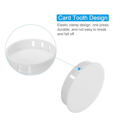 50mm Plastic Hole Plugs, 6 stuks Flush Mount Type Ronde Gat Plugs Hoes Klik Hole Tube voor tafel Keuken Kast Meubilair, Wit 4