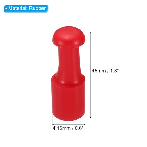 15mm Stamp Rubber Ronde Handvat, 5 Pack Rubber Knoppen Stamp Mounts Tray Pulls voor stempel maken DIY Crafting Scrapbooking, rood