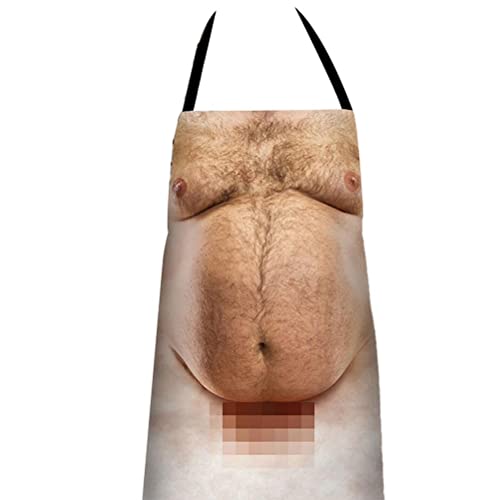 Grappig koken apron mannen, schattig apron, grappige barbecue apron, keuken grill grappig afdrukken apron 3D buik koken apron creatieve apron voor grap