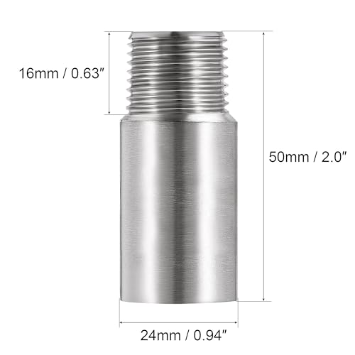 2Pcs Douchekop uitbreiding arm, 50mm Douche arm Extender, 1/2 PT roestvrij staal handheld douchepijp hoofd uitbreiding Ronde Pijp voor badkamer accessoire