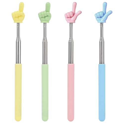 4 st. Intrekbare vingerhandstick Mini intrekbare Pointer Stick Uittrekbare Teacher Pointer Presentatie Finger Pointer Stick Mini Hand vormgegeven klaslokaal pointer voor leraar