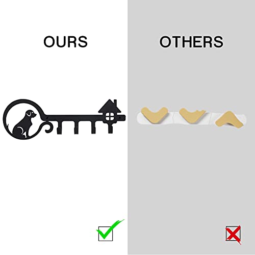 Muurmontage Sleutelhaken 4 haken duurzame hond thuis decoratieve sleutelhouder voor wand deur kamer keuken zwart