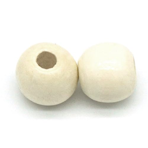 Natural Cream Ronde houten kralen voor String Houten Ambacht Kralen voor DIY Handgemaakte Macrame Decoratie Accessoires sieraden armband ketting ambacht 7 x 8 mm