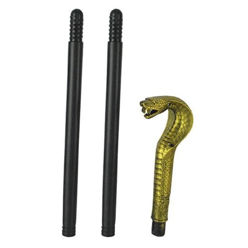 Zee 2 st Egyptische Reed Egyptische gouden slang hoofd scepter en gouden claw scepter Egyptische scepter voor Halloween Rol spelen Thema kostuum Carnaval Accessoires