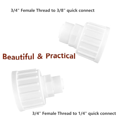 1 Stuk Water Quick Connector, 3/4 Inch Vrouwelijke Thread tot 3/8 Inch Pushfit Straight Plug, Adapter Fitting Connector voor RO Reverse Osmose System 5