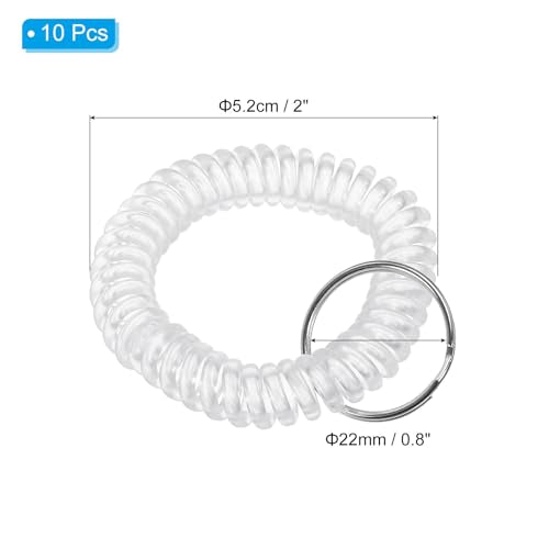 Spiral Pols Coil Keychain, Plastic Stretchy polsband polsband sleutelhanger houder voor Outdoor Sport Fitnessruimte Zwembad Sauna
