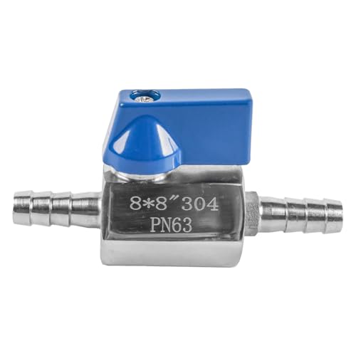 8mm kogelventiel met Barbed Wire, 304 Roestvrij staal Mini afsluitventiel voor water-, gas-, brandstof- en druppelirrigatiesystemen, duurzame stroomschakelaar