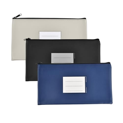 Verpakking van 3, 28 x 15 cm, waterdichte A5 portemonnees voor bankbiljetten en documenten, voor persoonlijk en zakelijk gebruik voor cosmetische paspoorten (B)