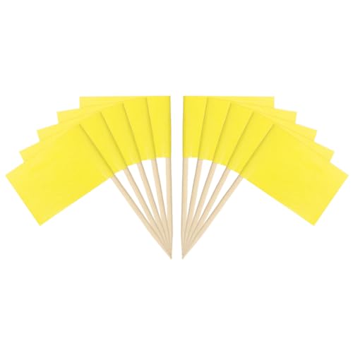 Flag Toothpicks, 100st Kleurrijke kaas Markers, gekleurde tandenstokers, Labeling, Markering, Cake Toppers, Cupcake Sandwiches, Appetizers, Cocktail Sticks, Geel