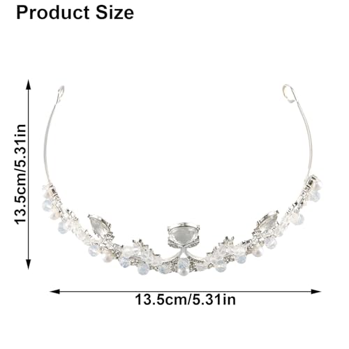 Silver Diamond Crown Crystal Crown voor meisjes bruid bruid Crystal Crown met hoofdband voor vrouwen verjaardag partij
