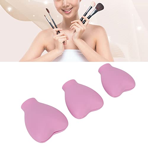 3 Make-up penseelbeschermer Make-up borstelhoes reizen, Portable Silicone hartvorm Cute Cosmetic Penseel Guard Hoes voor reizen Huis, voor vrouwen en meisjes 3