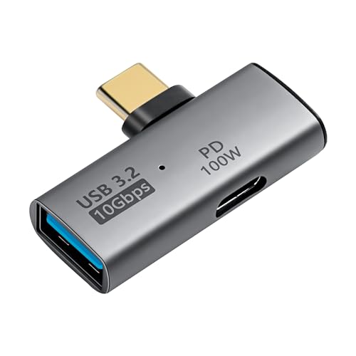 USB C naar USB 3.2 10 Gbit/s Type-C naar USB Een vrouwelijke OTG Adapter en PD 100W Power Adapter voor Laptop, Tablet, Telefoon - Grijs